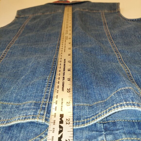 ALFRED DUNNER Jean Vest SZ 16p Embellished boho hippie retro 70's coastalgrandma - Picture 4 of 11